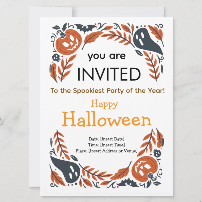 Invitation à la fête d'Halloween (Devant)