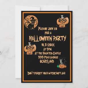 Invitation à la fête d'Halloween