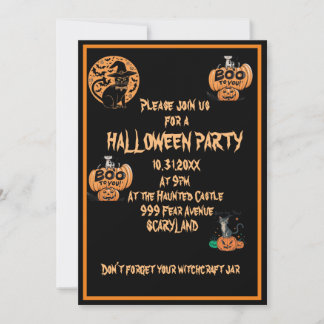 Invitation à la fête d'Halloween