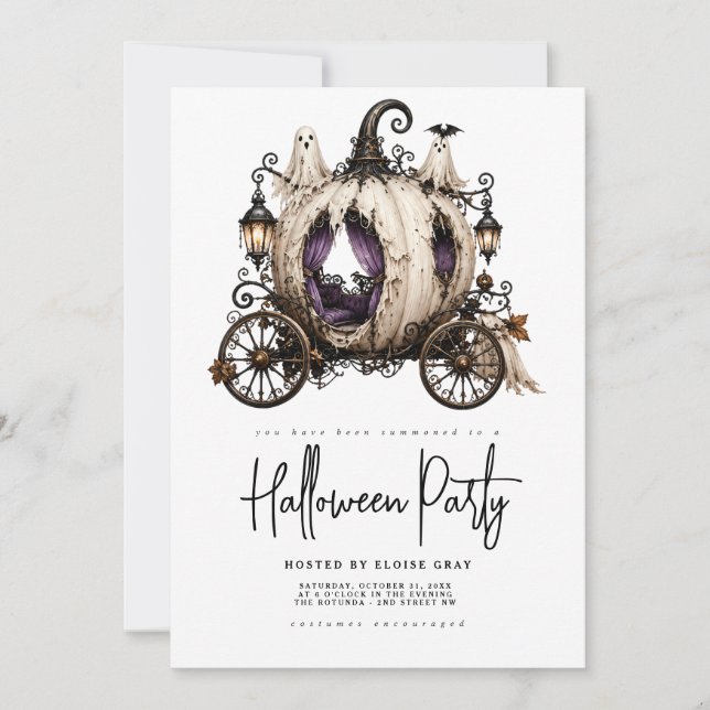 Invitation à la fête d'Halloween (Devant)