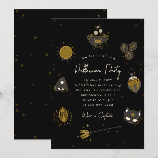 Invitation à la fête d'Halloween adulte de cuisine (Devant / Derrière)