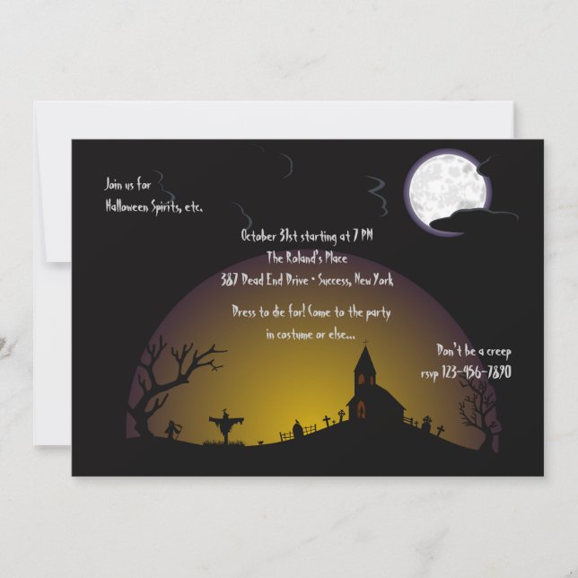 Invitation à la Fête d'Halloween au Cimetière de l (Devant)