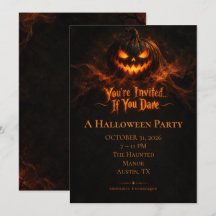 Invitation à la fête d'Halloween avec lueur effray