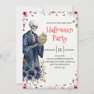 Invitation à la fête d'Halloween avec un homme squ