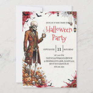 Invitation à la fête d'Halloween avec un homme squ