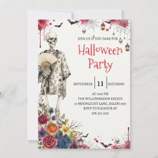 Invitation à la fête d'Halloween avec un homme squ
