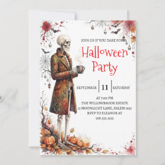 Invitation à la fête d'Halloween avec un homme squ