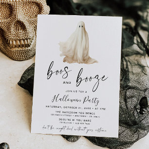 Invitation à la fête d'Halloween Boos and Booze av