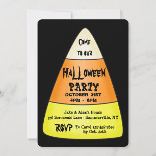 Invitation à la fête d'Halloween Candy Corn