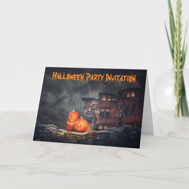 Invitation à la fête d'Halloween. Carte (Devant)
