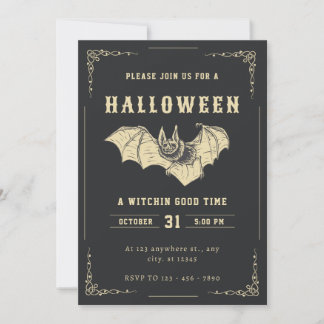 Invitation À La Fête D'Halloween Créative Noire Et