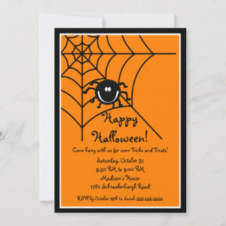 Invitation à la fête d'Halloween Cute Sprider