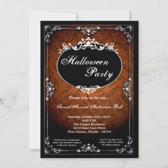 Invitation à la fête d'Halloween de Broach 5x7 Pen (Devant)