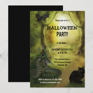 Invitation à la fête d'Halloween de la forêt de Im