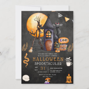 Invitation à la fête d'Halloween de la maison hant