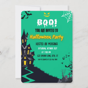 Invitation à la fête d'Halloween de la maison hant