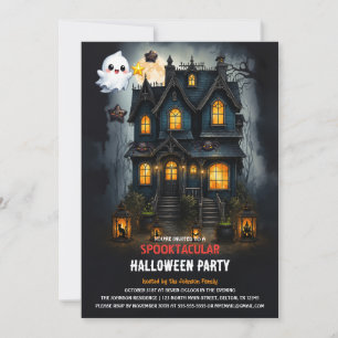 Invitation à la fête d'Halloween de la maison hant