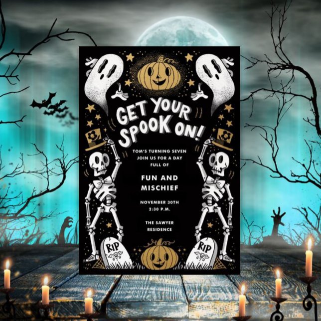 Invitation à la fête d'Halloween de la maison hant (Créateur téléchargé)