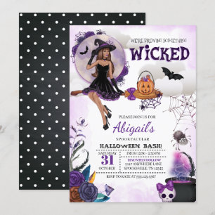 Invitation à la fête d'Halloween de la sorcière