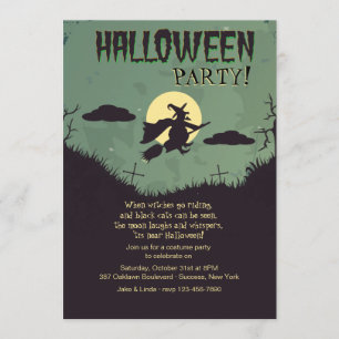 Invitation à la fête d'Halloween de la sorcière vo