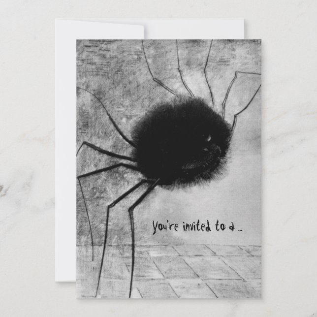 Invitation à la fête d'Halloween de l'araignée sou (Devant)