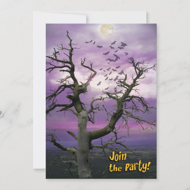 Invitation à la fête d'Halloween de l'Arbre à chau (Devant)