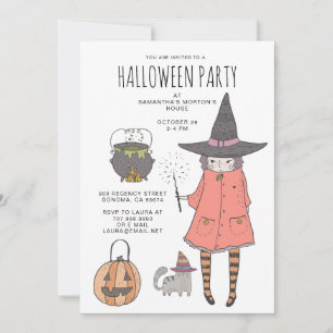 Invitation à la fête d'Halloween de l'enfant sorci