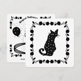 Invitation à la fête d'Halloween de Sorcière et Ch