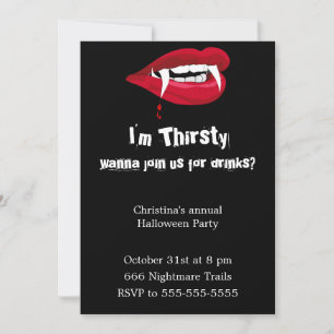 Invitation à la fête d'Halloween de Thirsty Vampir