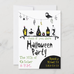 Invitation à la fête d'Halloween des ados de Cute 