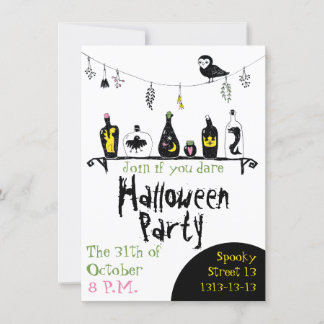 Invitation à la fête d'Halloween des ados de Cute 