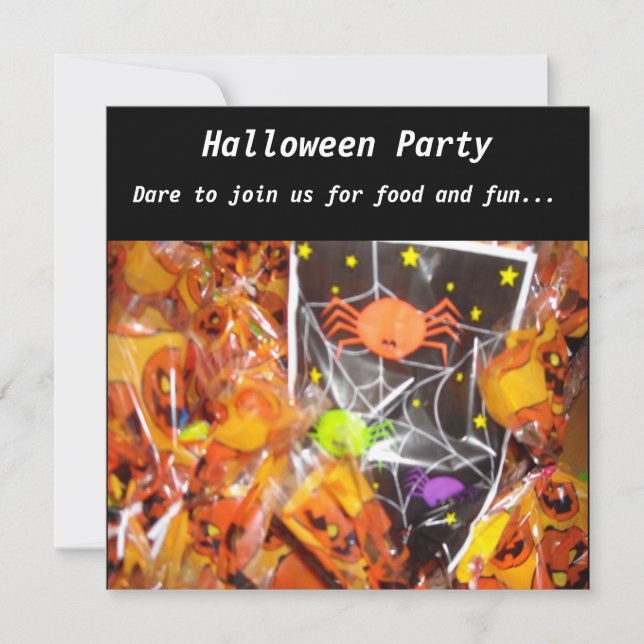 Invitation à la fête d'Halloween des araignées et  (Devant)