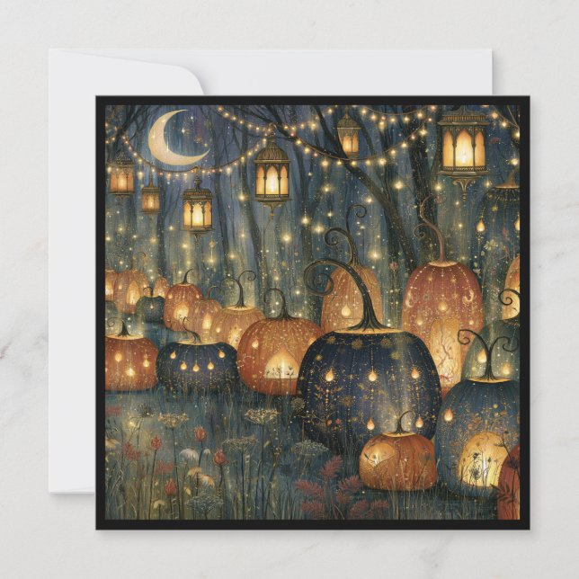 Invitation à la fête d'Halloween des citrouilles e (Devant)