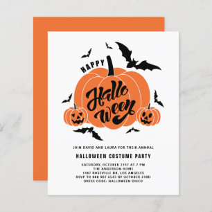 Invitation à la fête d'Halloween des Citrouilles É