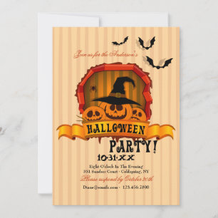 Invitation à la Fête d'Halloween des Citrouilles S