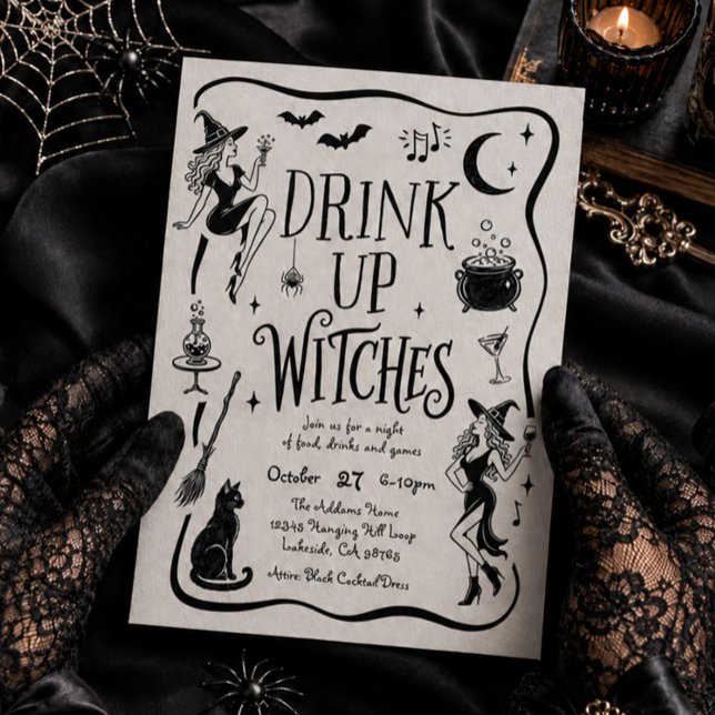 Invitation à la fête d'Halloween des sorcières, Bu (Créateur téléchargé)