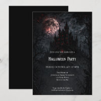 Invitation à la fête d'Halloween du château hanté