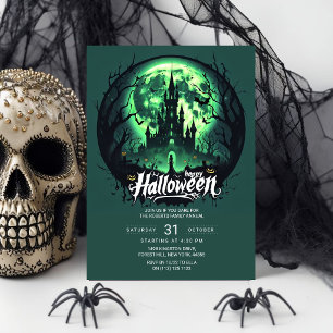 Invitation à la fête d'Halloween du château hanté