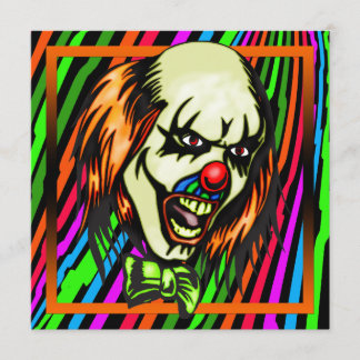 Invitation à la fête d'Halloween du Clown maléfiqu