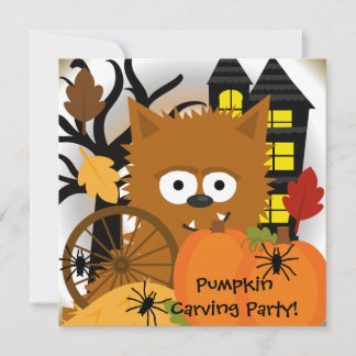 Invitation à la fête d'Halloween du loup-garou d'a