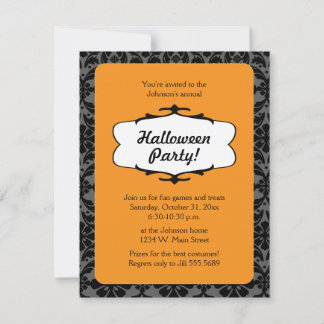 Invitation à la fête d'Halloween gothique noir et 