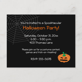 Invitation à la fête d'Halloween Jackolantern