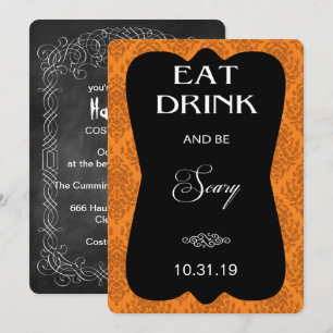 Invitation à la fête d'Halloween (Orange) Gothique