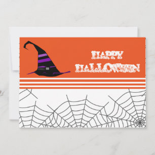 Invitation à la fête d'Halloween Orange & Noir