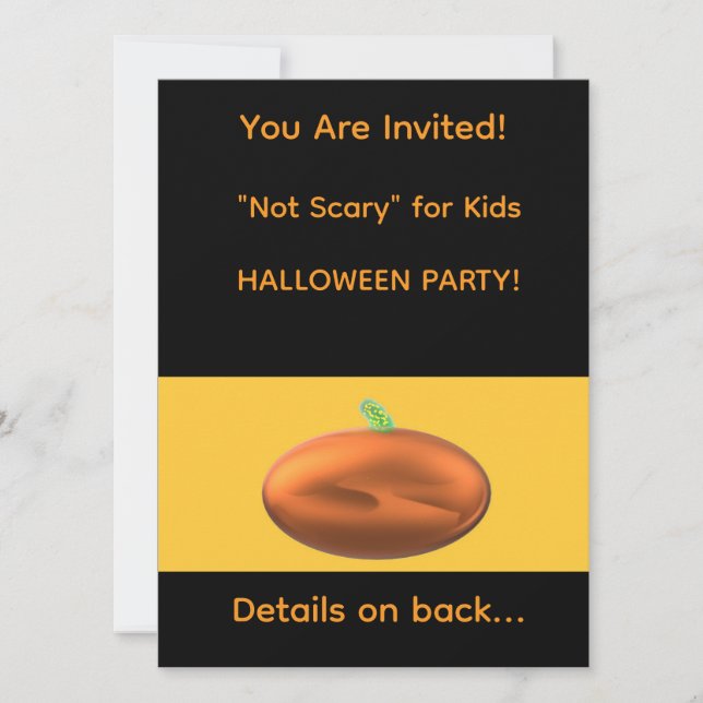 Invitation à la fête d'HALLOWEEN "Pas effrayant" p (Devant)