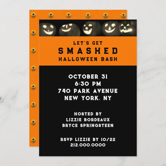 Invitation à la fête d'Halloween pour adultes (Devant / Derrière)