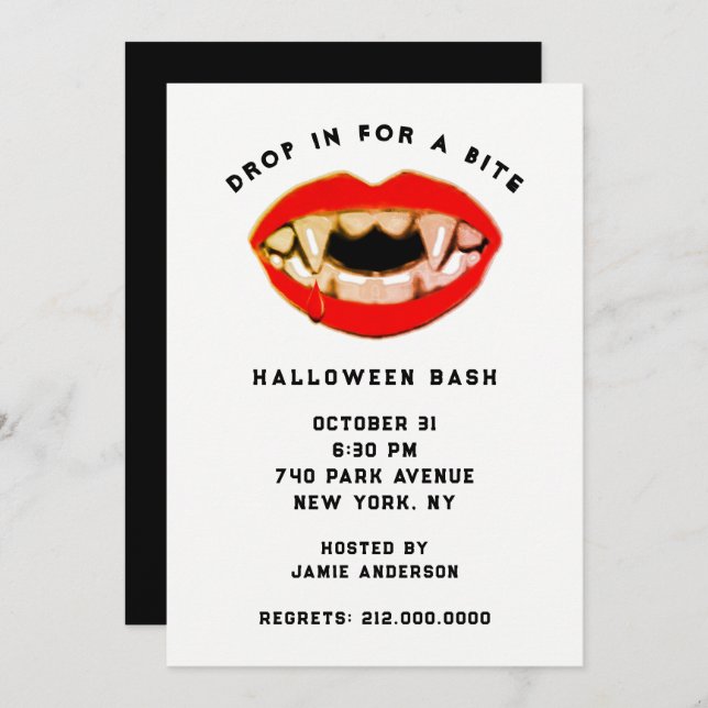 Invitation à la fête d'Halloween pour adultes (Devant / Derrière)