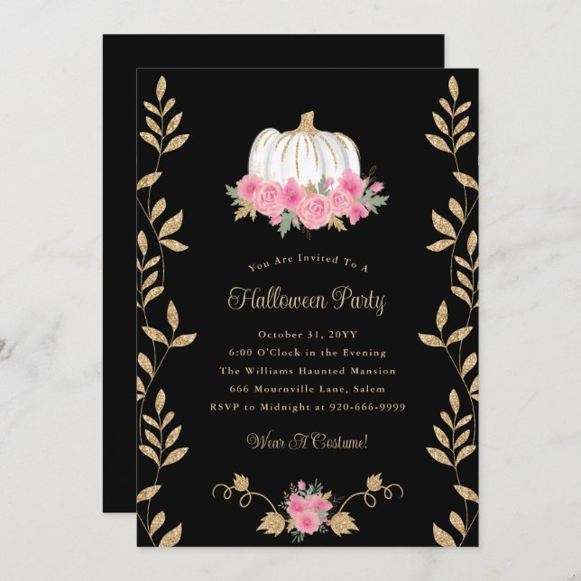 Invitation à la fête d'Halloween pour adultes (Devant / Derrière)