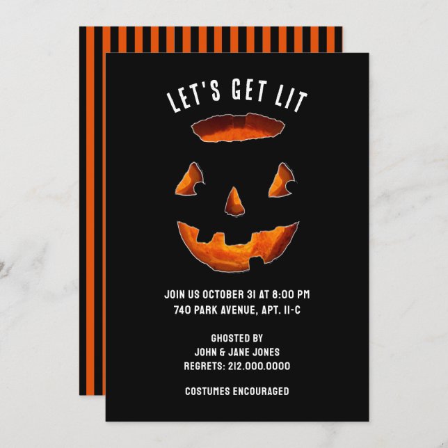 Invitation à la fête d'Halloween pour adultes (Devant / Derrière)