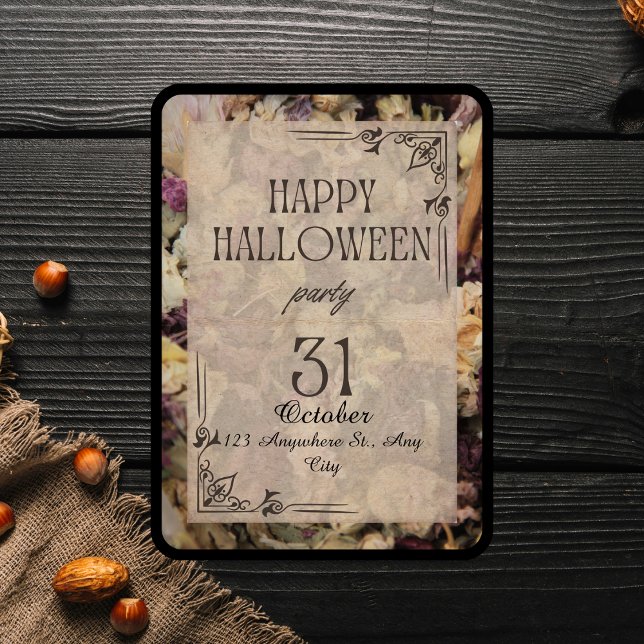 Invitation à la fête d'Halloween pour adultes flor (Créateur téléchargé)